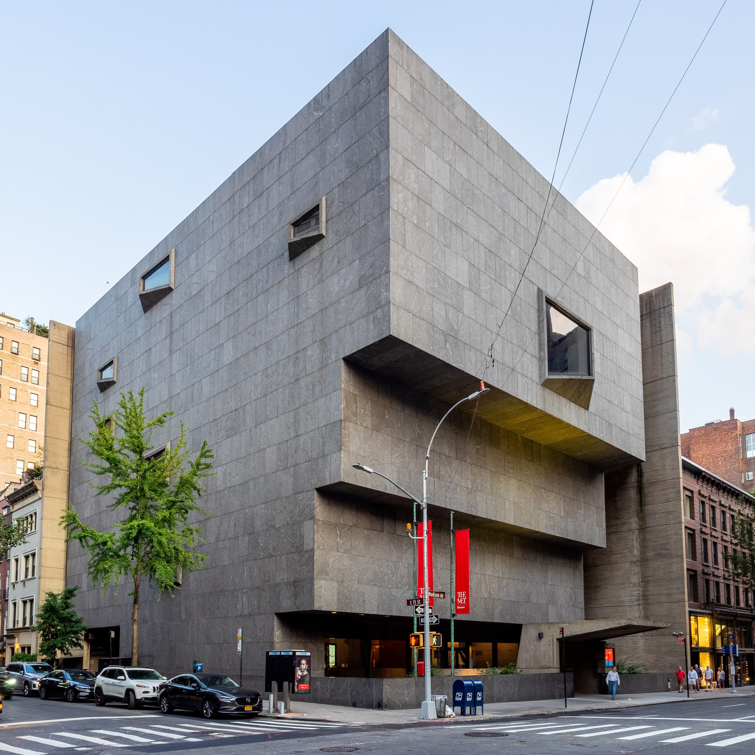 Marcel Breuer building at Madison Avenue and East 75th Street during its Met Breuer years, Upper East Side Manhattan