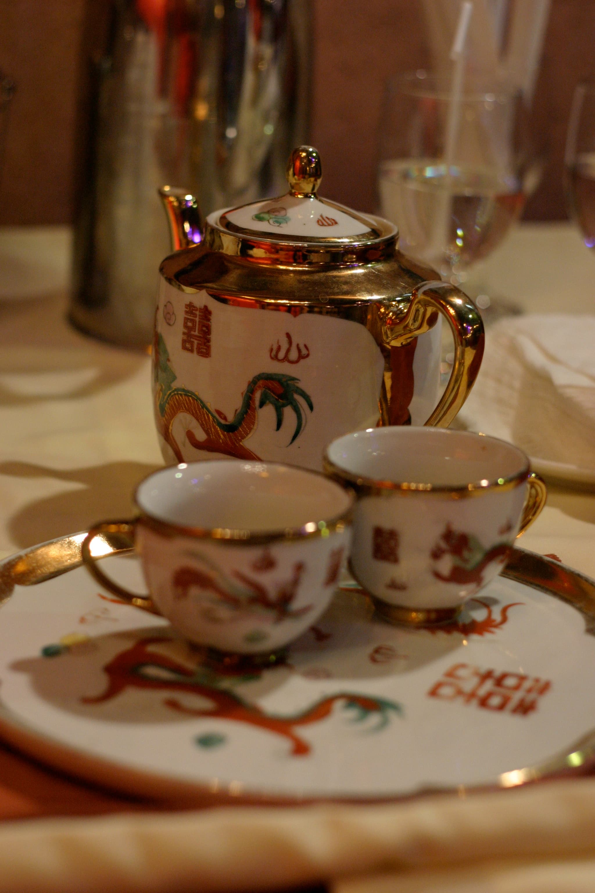 Wedding tea set arranged for a ceremony in Hong Kong
