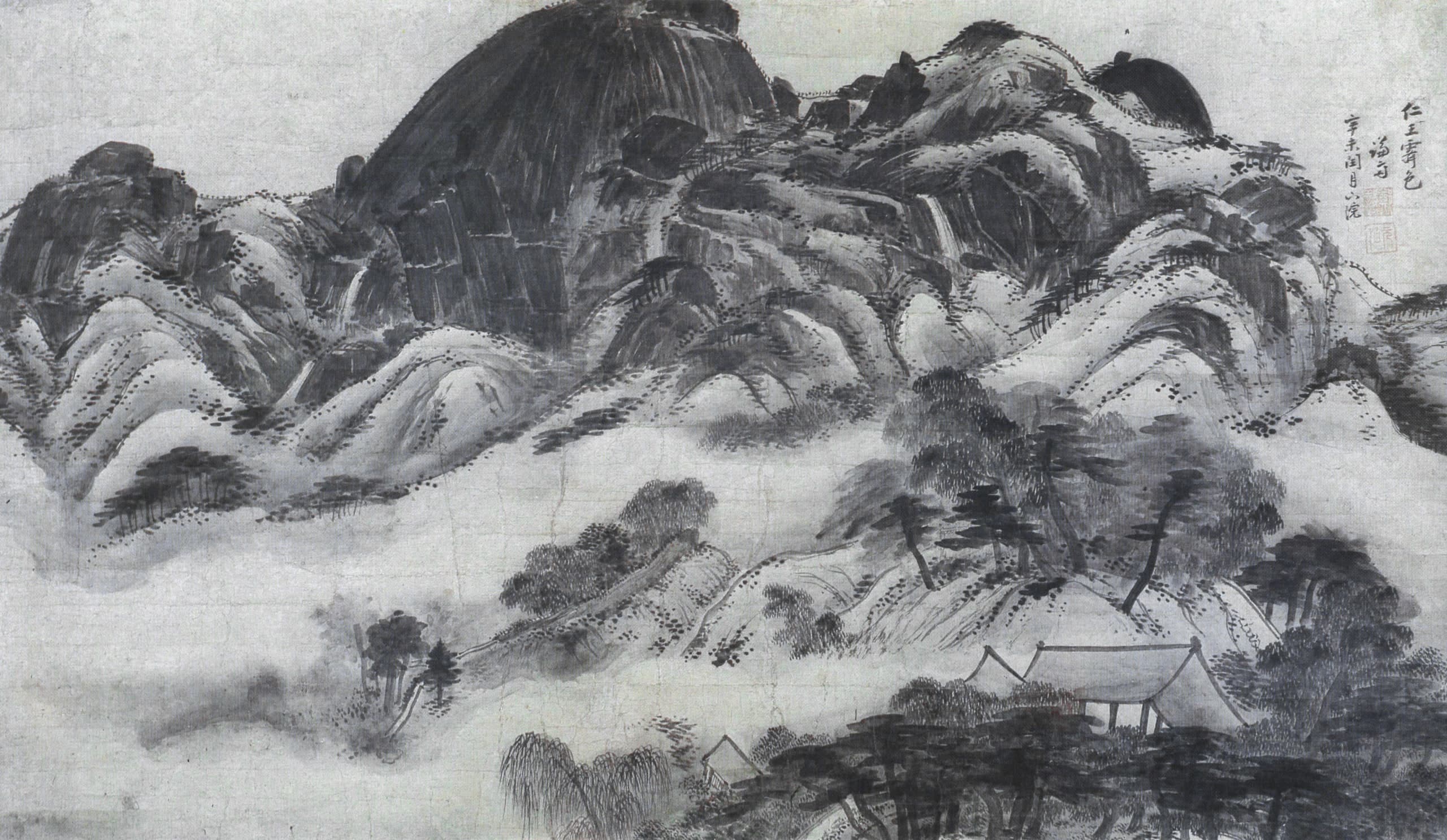 Jeong Seon, Clearing after Rain on Mount Inwang, 1751, ink on paper hanging scroll