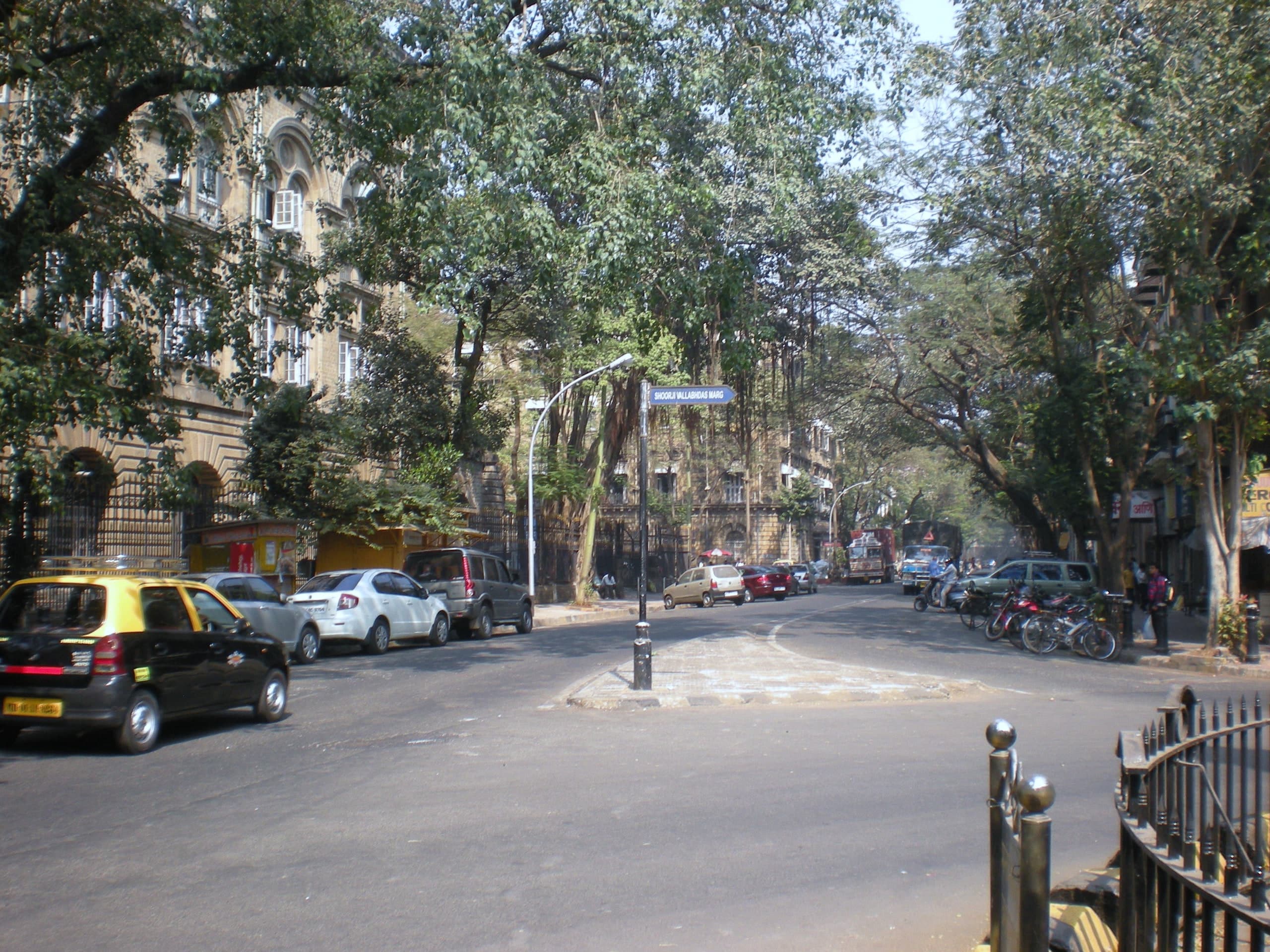 Road and port buildings at Ballard Pier, Fort, Mumbai