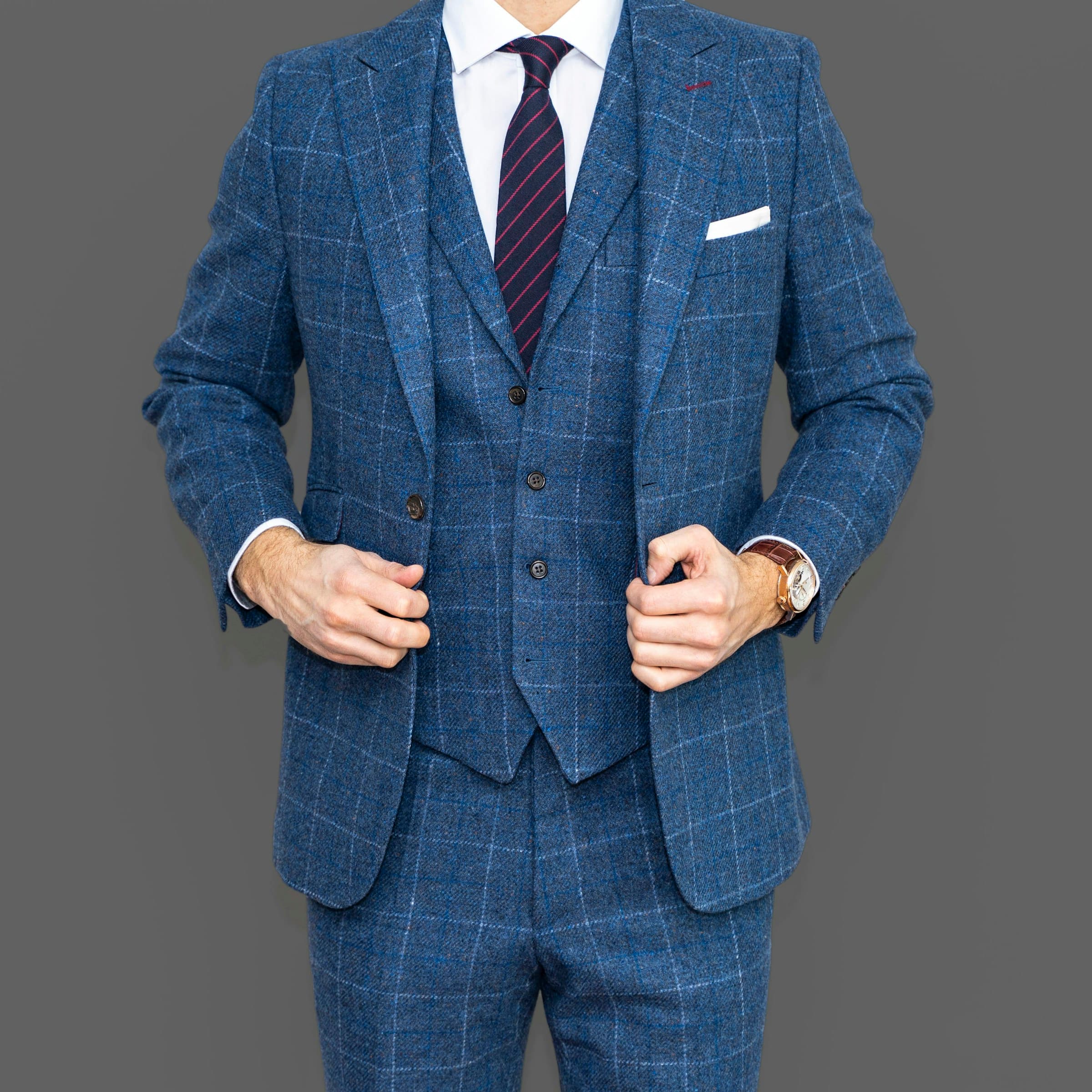 Bespoke jacket on a mannequin in a tailoring workshop