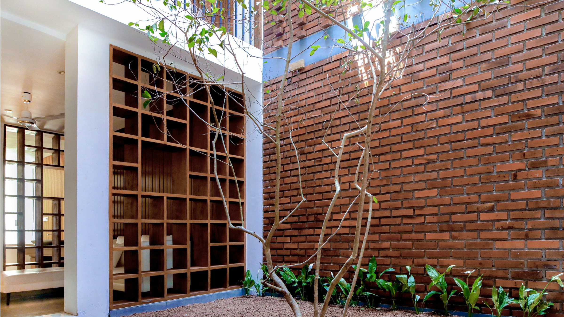Living space opening onto a private courtyard
