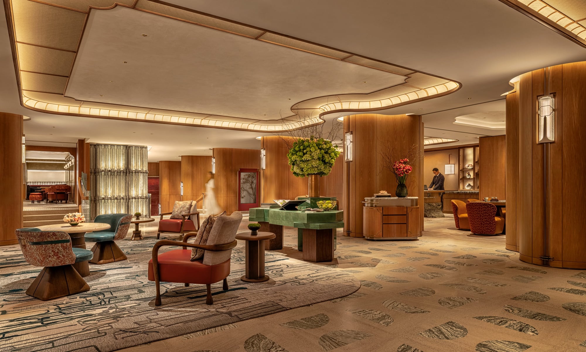 Reception lounge at Cherry Garden by Chef Fei