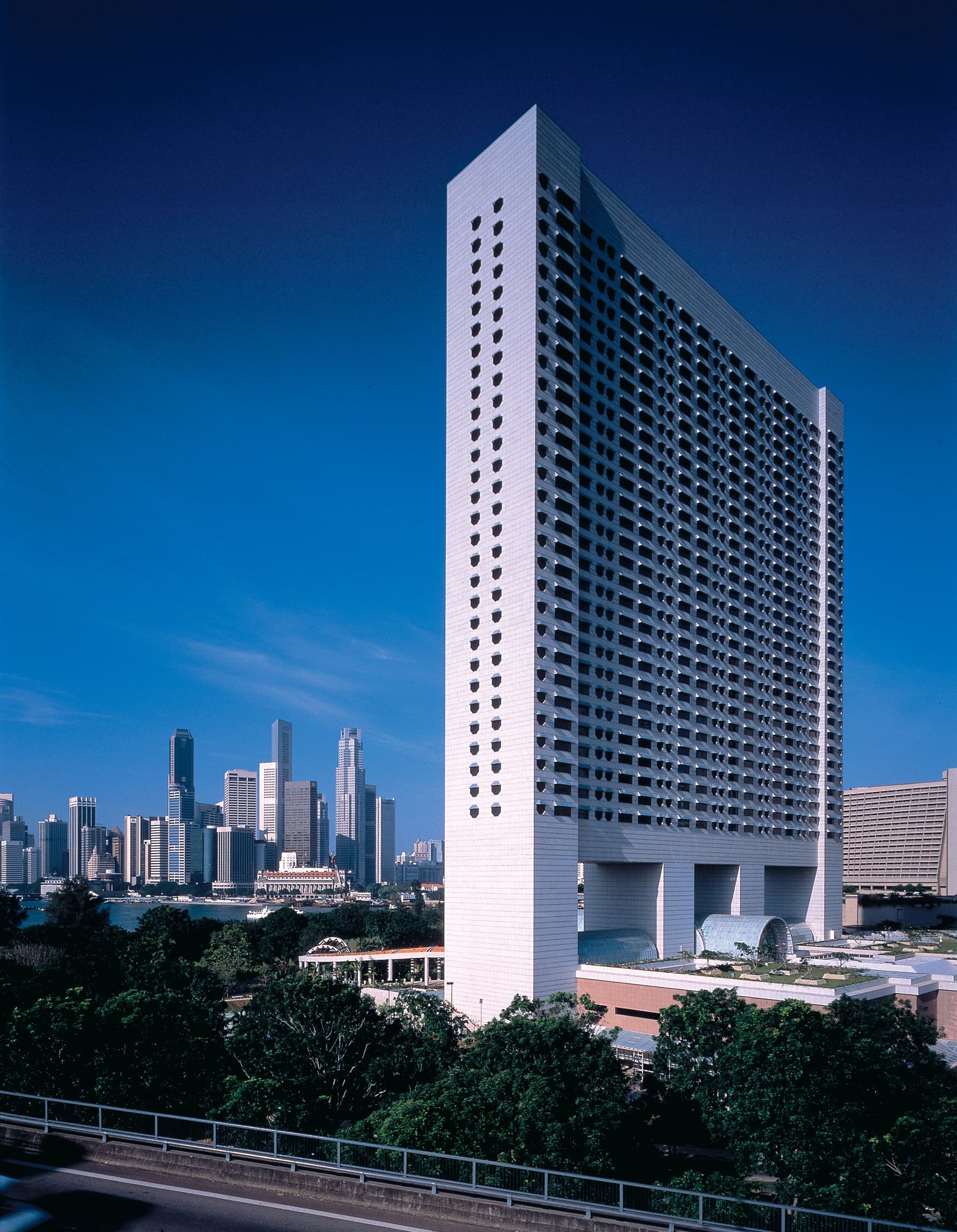 Glass facade of The Ritz-Carlton, Millenia Singapore