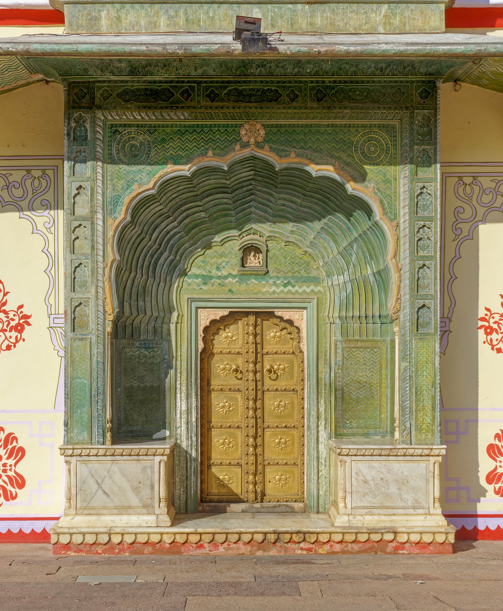 A painted doorway in Pitam Niwas Chowk at the City Palace, Jaipur