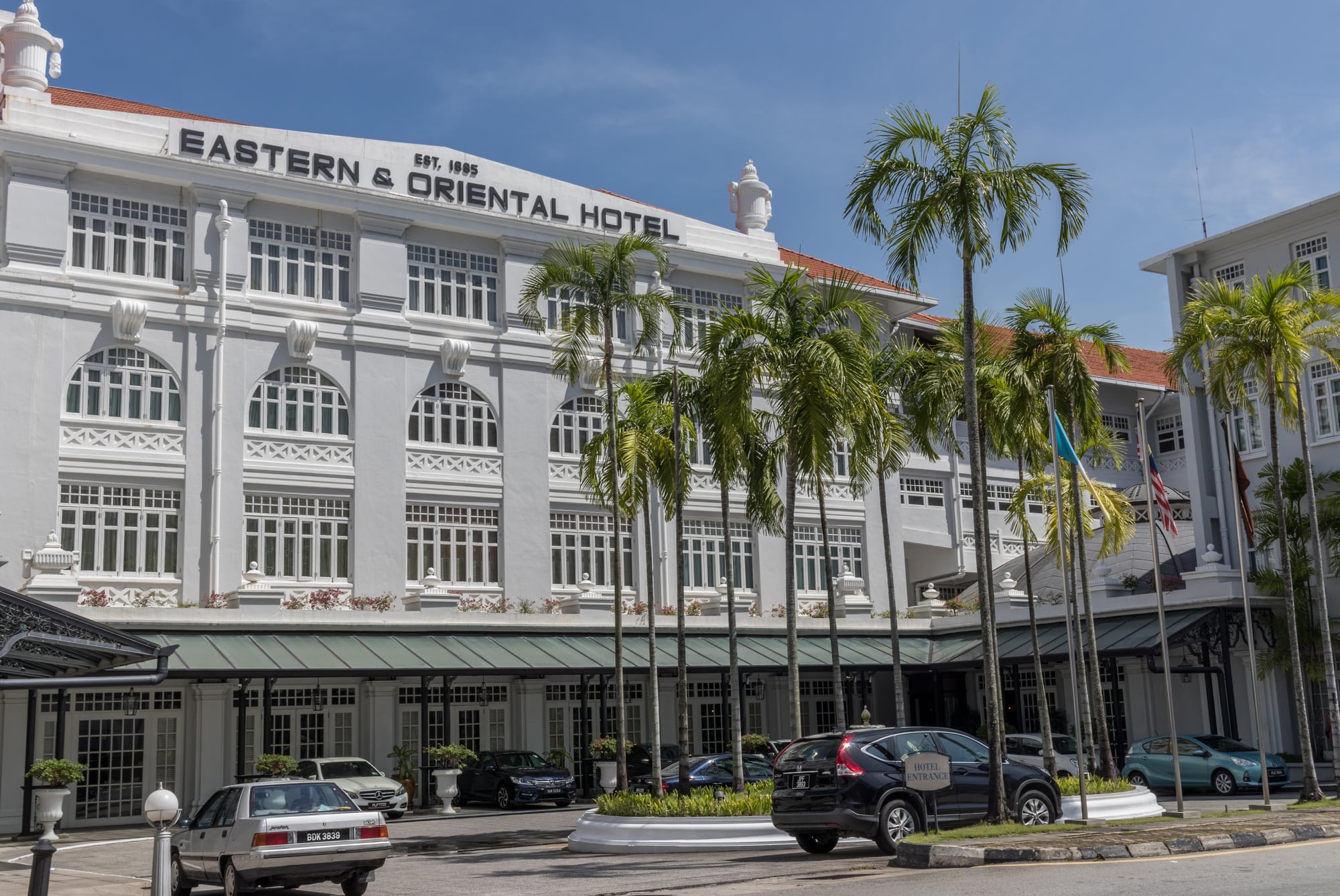 Eastern & Oriental Hotel seafront facade on Lebuh Farquhar, George Town