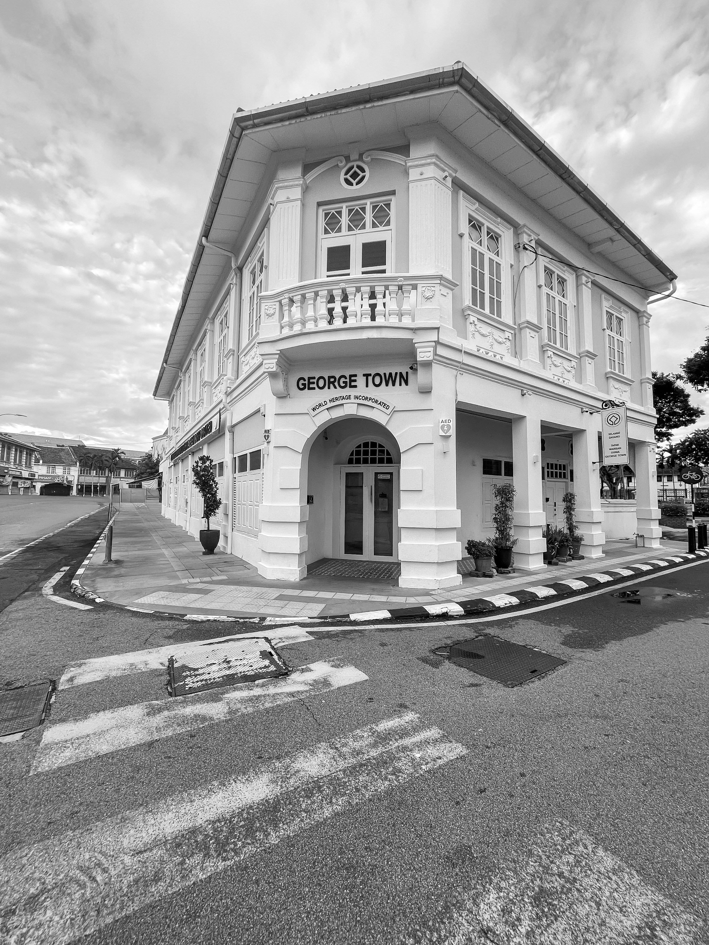 Historic colonial facade in George Town, Penang