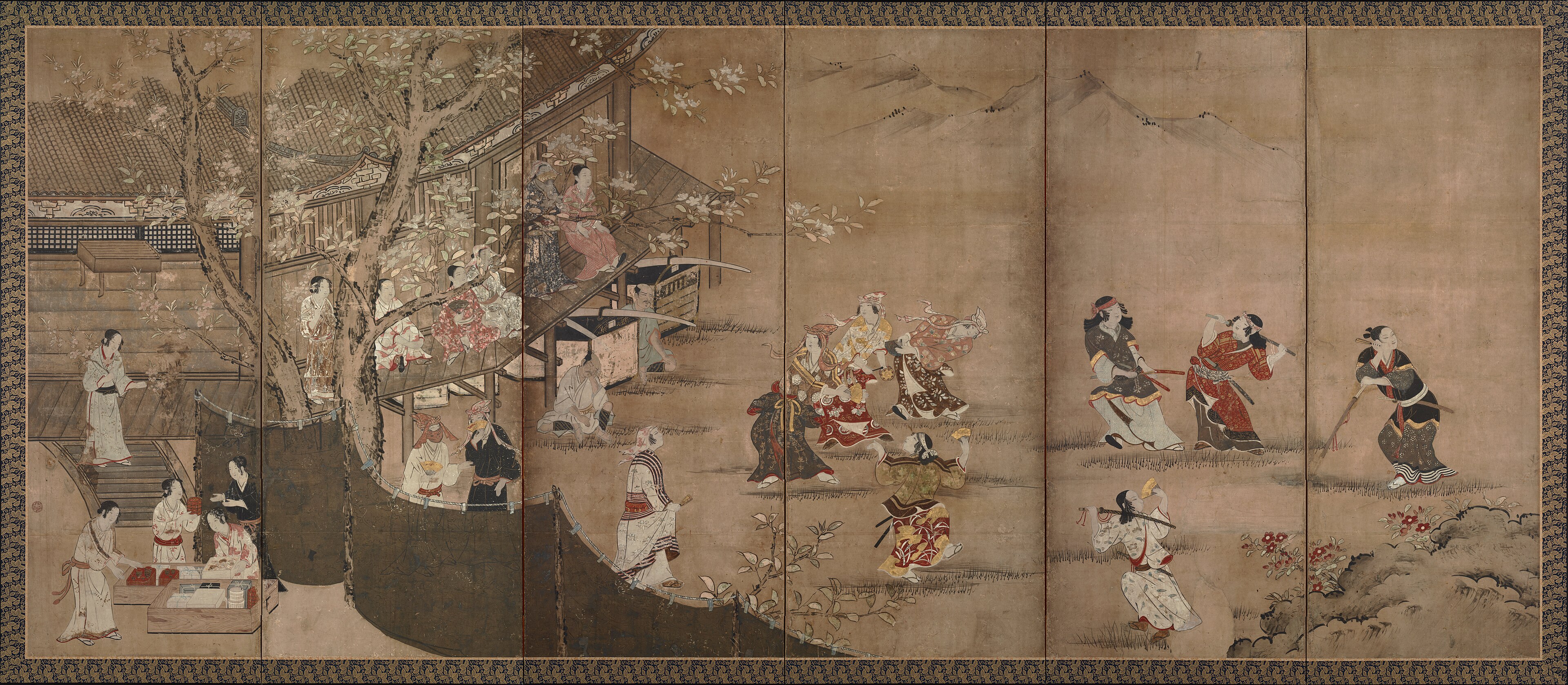 Merrymaking Under the Cherry Blossoms, Kano Naganobu