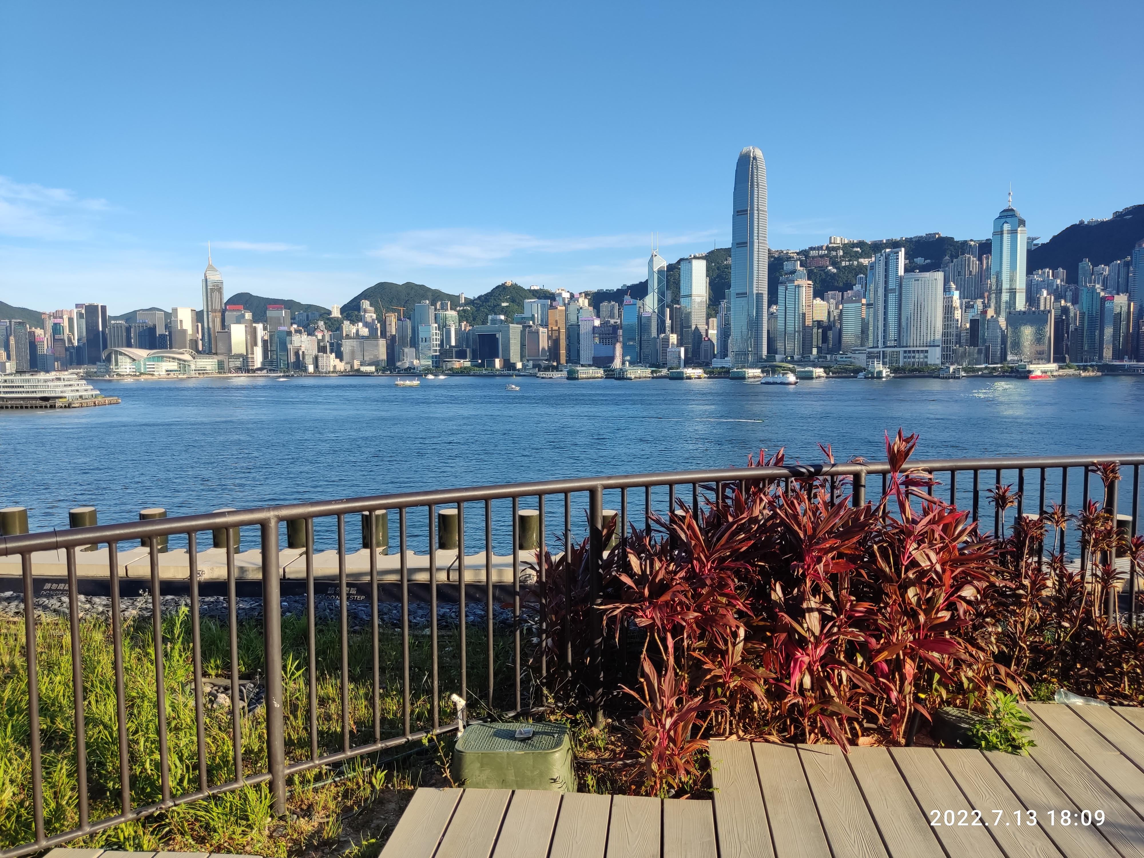 Victoria Harbour viewed from the M+ roof garden, West Kowloon Cultural District